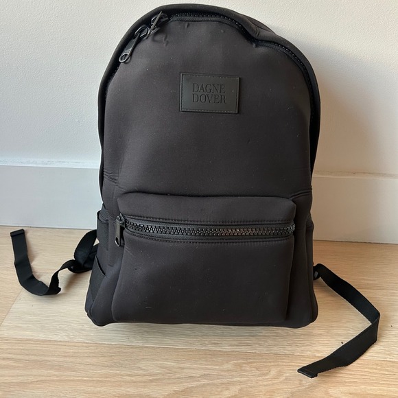Dagne Dover Large Dakota Neoprene Backpack Onyx Black Large Travel Laptop Bag - Picture 1 of 16